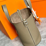Side view of balanced structured handbag