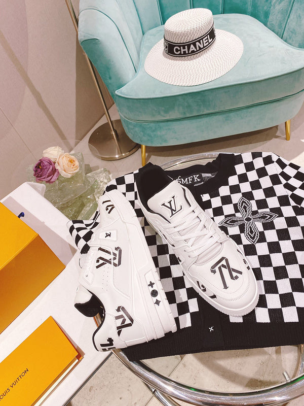 Louis Vuitton Camel Slip-On Sneakers - Lifestyle Styling Shot