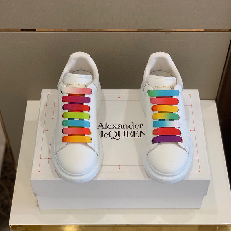 Alexander McQueen Red Chunky Platform Sneakers - Detail Shot of Craftsmanship