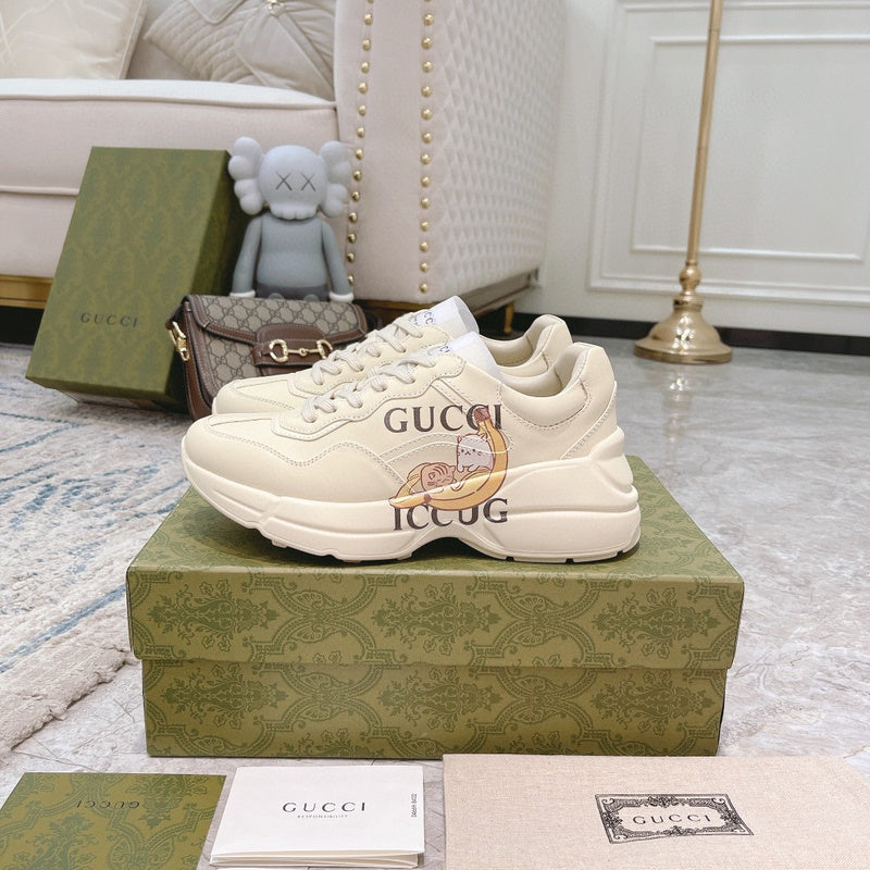 Gucci stone beige luxury sneakers view 8 chunky sole construction