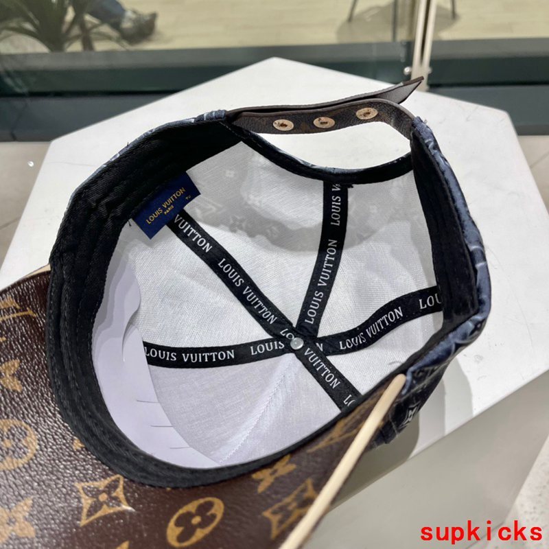 Close-up detail view of Louis Vuitton unisex cap