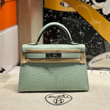 Side view of modern structured handbag