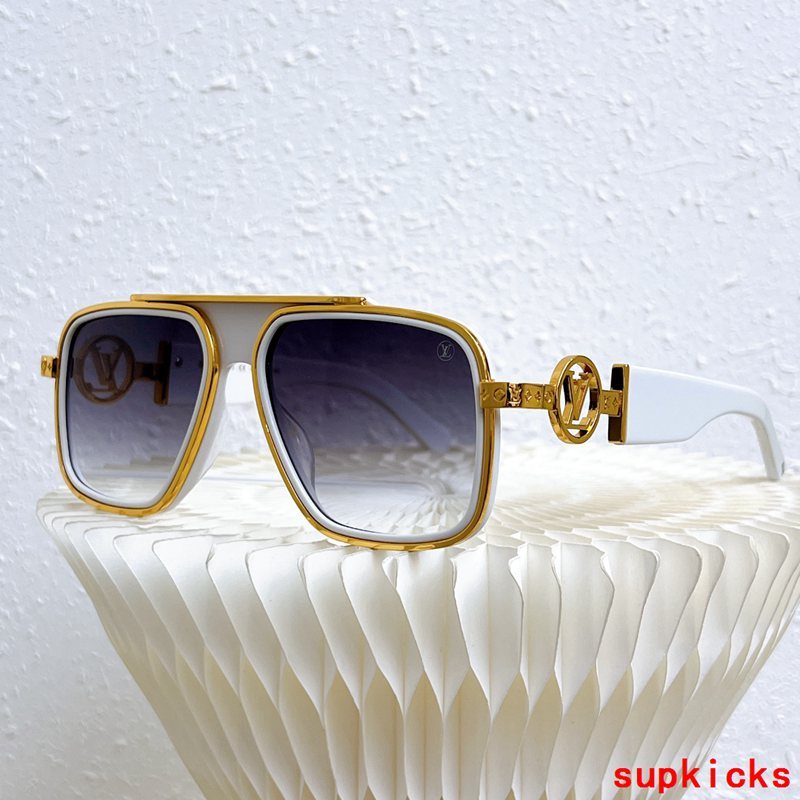 Close-up detail view of Louis Vuitton unisex sunglasses