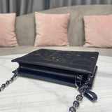 Back view of modern sleek women's handbag – women's designer-style accessory