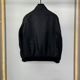 Close-up detail shot of Louis Vuitton luxury clothing with label-forward styling