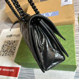 Side view of clean-lined structured handbag