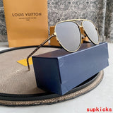 Close-up detail view of Louis Vuitton unisex sunglasses
