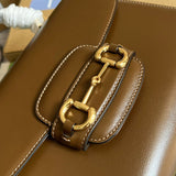 Understated bag shown from front angle
