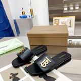 Burberry Tan Pointed-Toe Flats - Sole Detail View