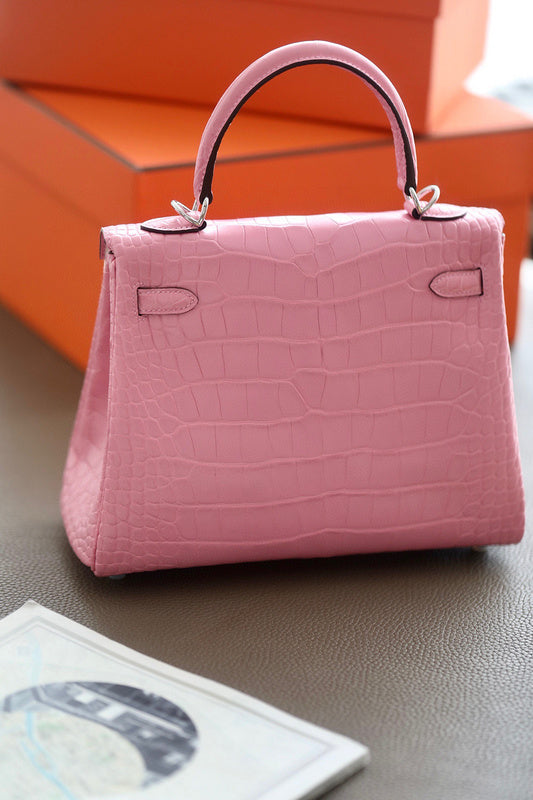 Close-up detail of polished bag design