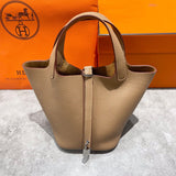 Side view of balanced structured handbag