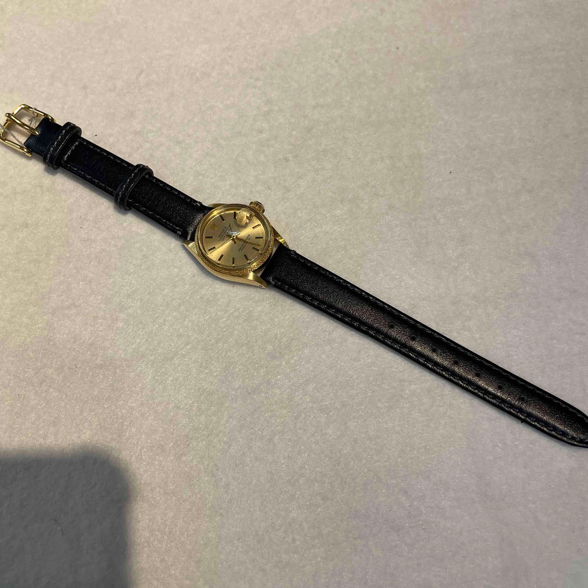 Close-up detail view of Rolex unisex watch