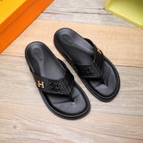 Hermès Chocolate Brown Loafer Flats - Side Profile View