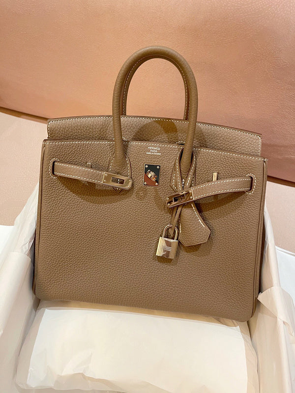 Side view of elegant structured handbag
