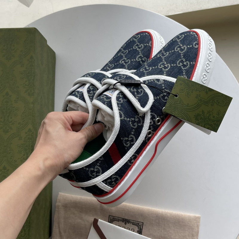 Gucci soft grey luxury sneakers view 7 classic court silhouette