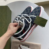 Gucci soft grey luxury sneakers view 7 classic court silhouette