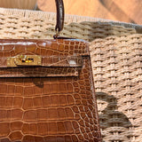 Side view of balanced structured handbag