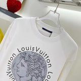 Side profile of Louis Vuitton luxury clothing with runway-inspired design