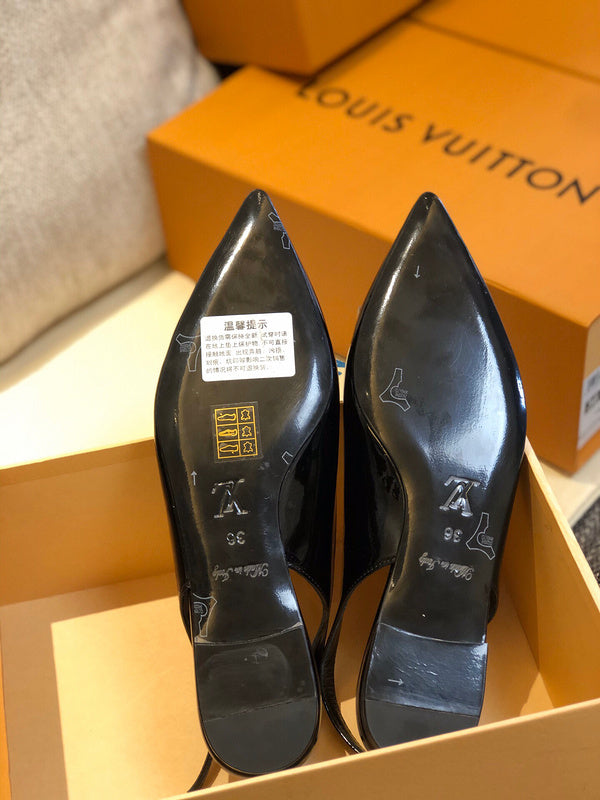 Close-up of Louis Vuitton shoes craftsmanship