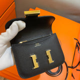 Side view of structured structured handbag