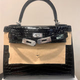 Side view of modernist structured handbag