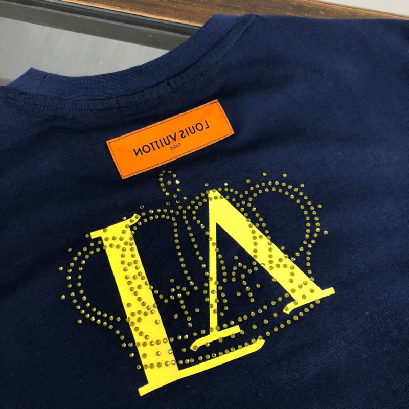 Close-up detail shot of Louis Vuitton cotton t-shirt with everyday silhouette