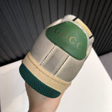 Side profile of Gucci clean off-white sneakers premium leather build