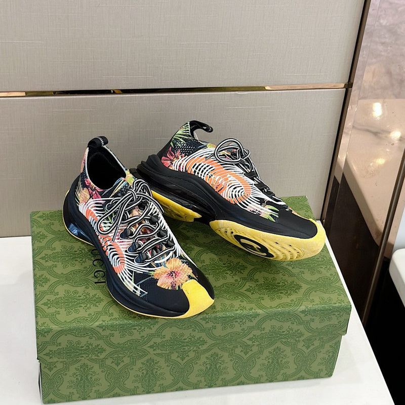 Gucci sneakers detailed view showing premium designer craftsmanship