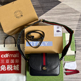 Side view of understated structured handbag