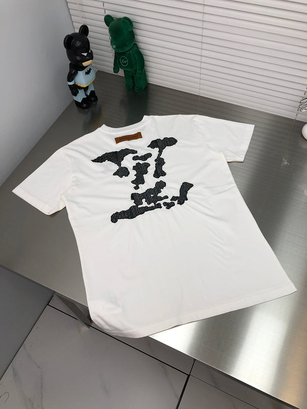 Front view of Louis Vuitton cotton t-shirt with monogram-inspired silhouette