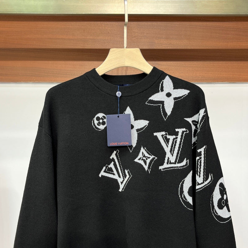 Close-up detail shot of Louis Vuitton luxury clothing with monogram-inspired silhouette