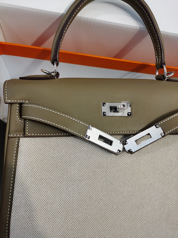 Side view of modernist structured handbag