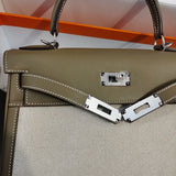 Side view of modernist structured handbag