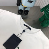 Close-up detail shot of Louis Vuitton cotton t-shirt with logo-detail design