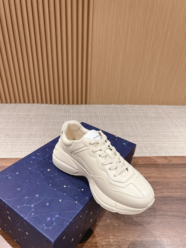 Gucci soft grey luxury sneakers view 6 chunky sole construction
