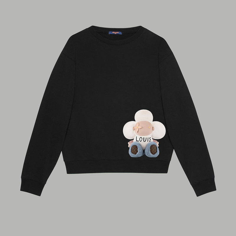 Back view of Louis Vuitton luxury clothing with signature branding