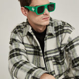 Close-up detail view of Louis Vuitton unisex sunglasses