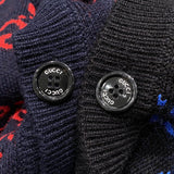 Front view of Gucci luxury clothing with label-forward styling