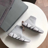 Balenciaga Beige Chelsea Boots - Angled View