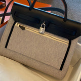  Sleek tote bag carried on shoulder