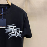 Flat lay presentation of Louis Vuitton cotton t-shirt with signature branding