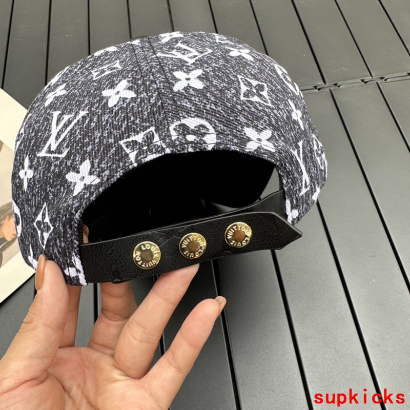 Close-up detail view of Louis Vuitton unisex cap