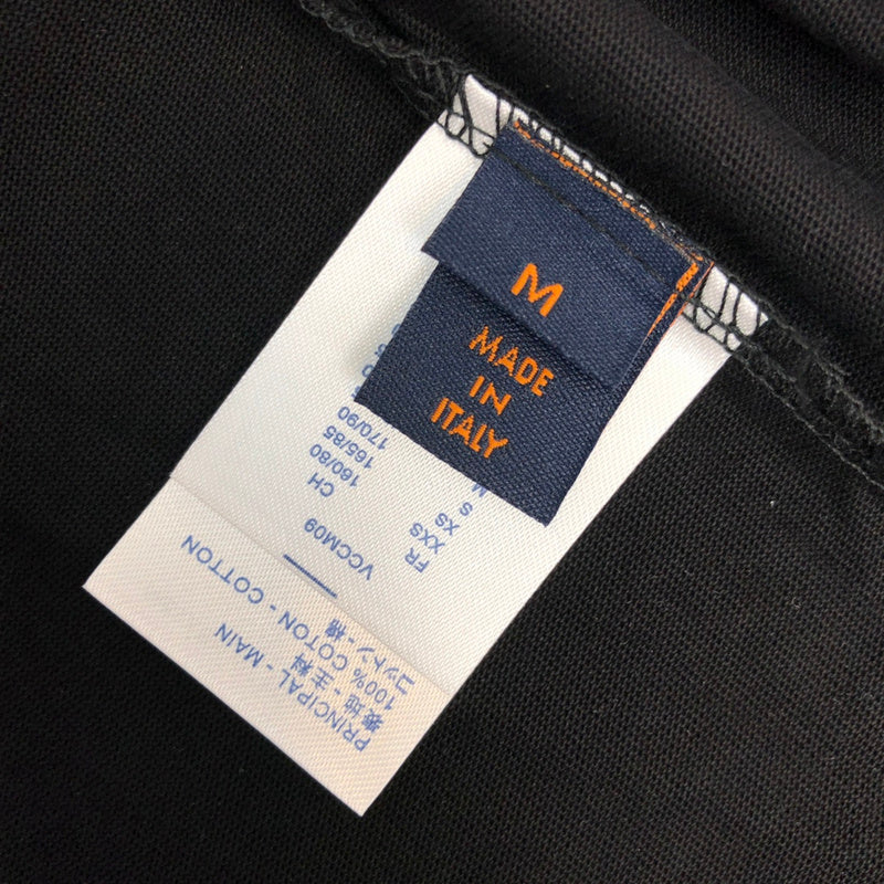 Flat lay presentation of Louis Vuitton cotton t-shirt with logo-detail design
