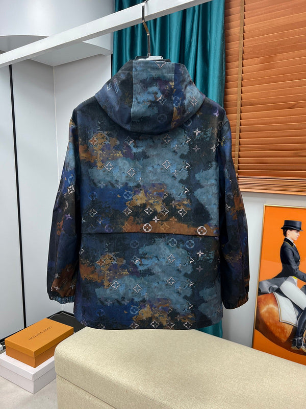 Side profile of Louis Vuitton luxury clothing with logo-detail design