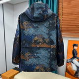 Side profile of Louis Vuitton luxury clothing with logo-detail design