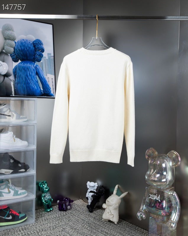 Side profile of Louis Vuitton luxury clothing with signature branding