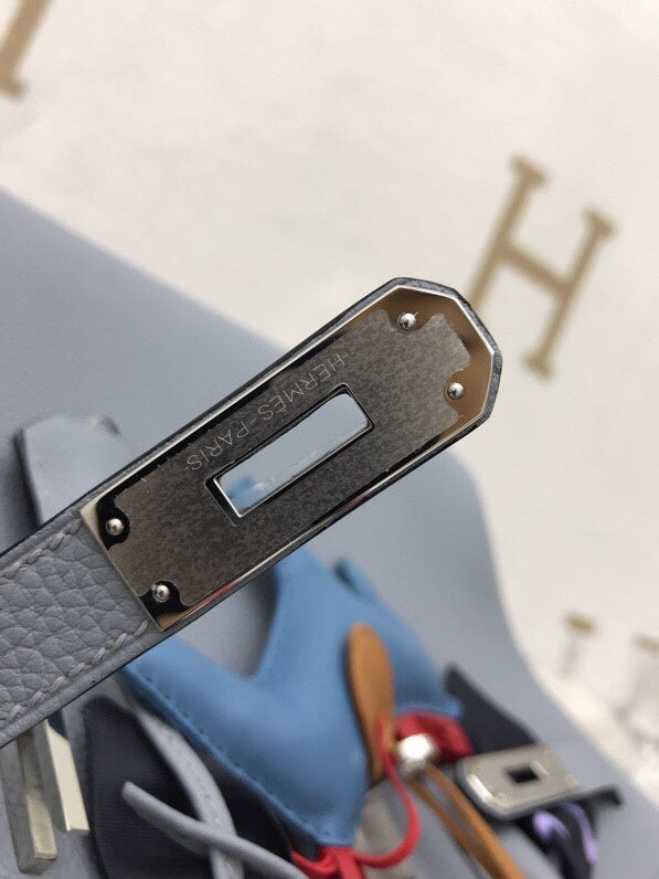 Side view of refined structured handbag
