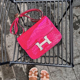 Close-up detail of timeless bag design