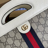 Side profile of statement polished women's handbag – women's luxury accessory