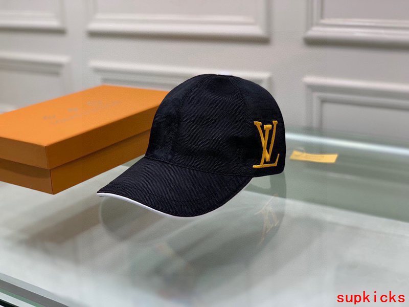 Close-up detail view of Louis Vuitton unisex cap